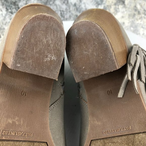 Circus Sam Edelman Women's Size 10M Lennon Grey Leather Fringe Ankle Booties - Picture 11 of 14